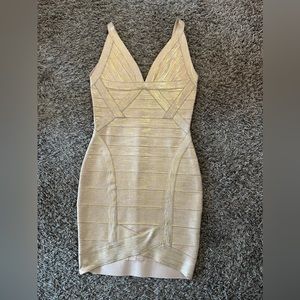 Metallic bandage dress talla M